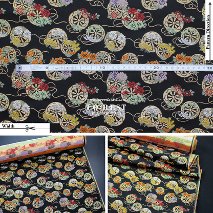 Gold Brocade - fabric Balck - FO:REST Fabric 布恩堂Liberty fabrictana lawnjapanese fabricykk zipper