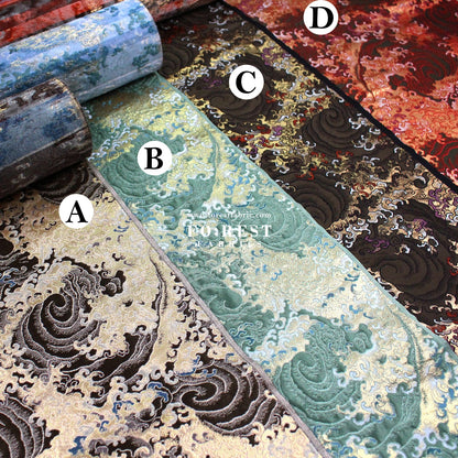 Gold Brocade - Fire fabric - FO:REST Fabric 布恩堂Liberty fabrictana lawnjapanese fabricykk zipper