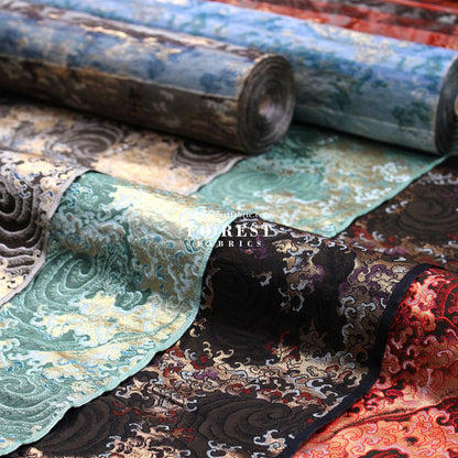 Gold Brocade - Fire fabric - FO:REST Fabric 布恩堂Liberty fabrictana lawnjapanese fabricykk zipper