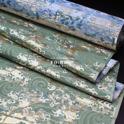 Gold Brocade - Fire fabric - FO:REST Fabric 布恩堂Liberty fabrictana lawnjapanese fabricykk zipper