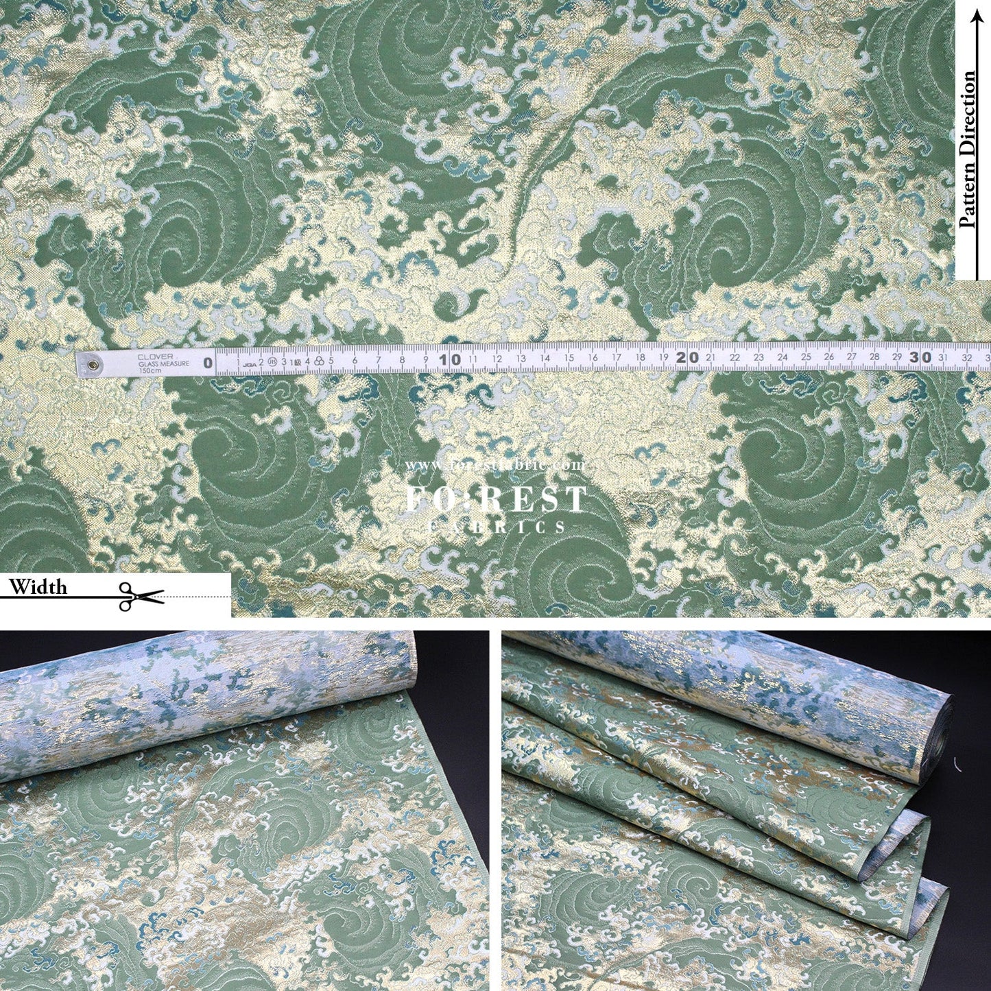 Gold Brocade - Fire fabric - FO:REST Fabric 布恩堂Liberty fabrictana lawnjapanese fabricykk zipper