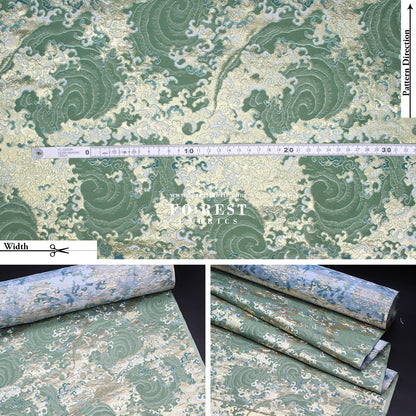 Gold Brocade - Fire fabric - FO:REST Fabric 布恩堂Liberty fabrictana lawnjapanese fabricykk zipper