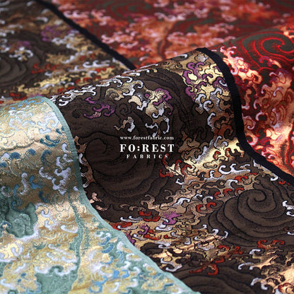 Gold Brocade - Fire fabric - FO:REST Fabric 布恩堂Liberty fabrictana lawnjapanese fabricykk zipper