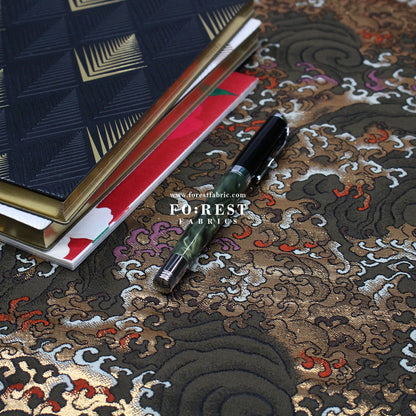 Gold Brocade - Fire fabric - FO:REST Fabric 布恩堂Liberty fabrictana lawnjapanese fabricykk zipper