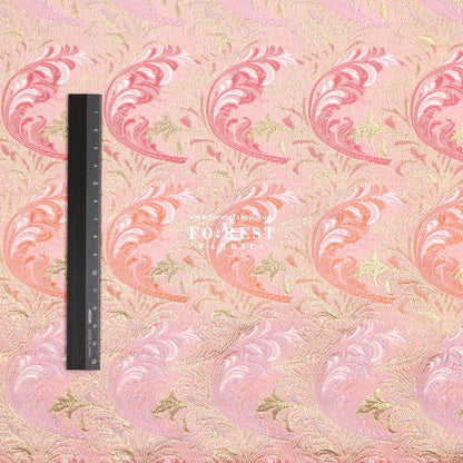 Gold Brocade - Flower fabric Pink - FO:REST Fabric 布恩堂Liberty fabrictana lawnjapanese fabricykk zipper