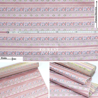 Gold brocade - Flower Japanese style KINRAN fabric PURPLE - FO:REST Fabric 布恩堂Liberty fabrictana lawnjapanese fabricykk zipper
