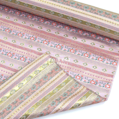 Gold brocade - Flower Japanese style KINRAN fabric PURPLE - FO:REST Fabric 布恩堂Liberty fabrictana lawnjapanese fabricykk zipper