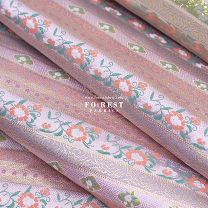 Gold brocade - Flower Japanese style KINRAN fabric PURPLE - FO:REST Fabric 布恩堂Liberty fabrictana lawnjapanese fabricykk zipper