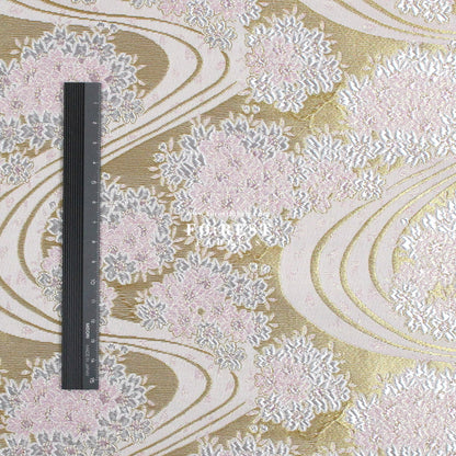 Gold Brocade - Flowing sakura fabric GoldPink - FO:REST Fabric 布恩堂Liberty fabrictana lawnjapanese fabricykk zipper