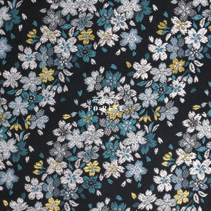 Gold Brocade - Flowing Sakura fabric GrayGreen - FO:REST Fabric 布恩堂Liberty fabrictana lawnjapanese fabricykk zipper