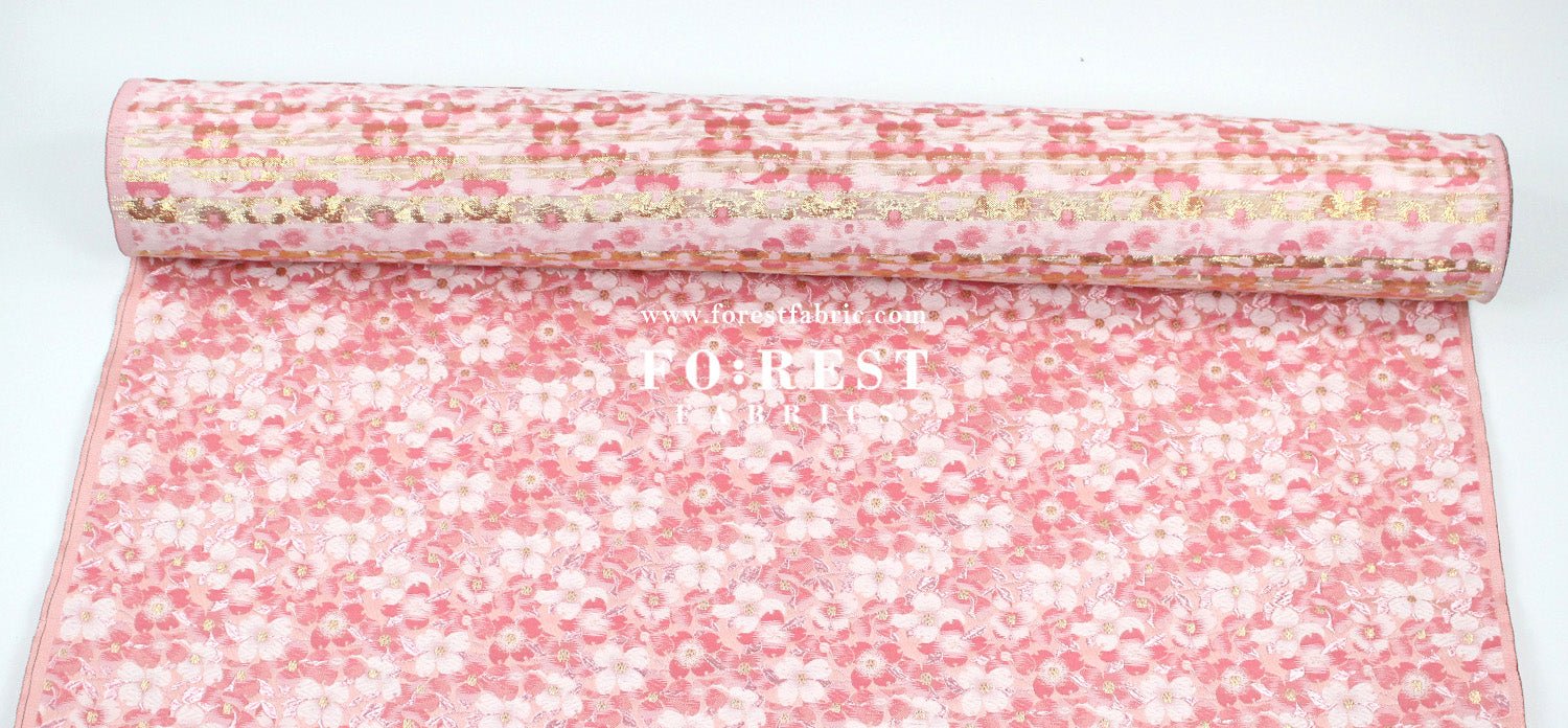 Gold Brocade - Full of Sakura fabric - FO:REST Fabric 布恩堂Liberty fabrictana lawnjapanese fabricykk zipper