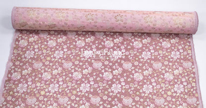Gold Brocade - Gilded Cerulean Bloom fabric Pink - FO:REST Fabric 布恩堂Liberty fabrictana lawnjapanese fabricykk zipper