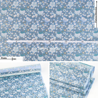 Gold Brocade - Gilded Cerulean Bloom fabric - FO:REST Fabric 布恩堂Liberty fabrictana lawnjapanese fabricykk zipper