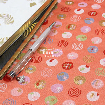 Gold Brocade - Goldfish fabric - FO:REST Fabric 布恩堂Liberty fabrictana lawnjapanese fabricykk zipper
