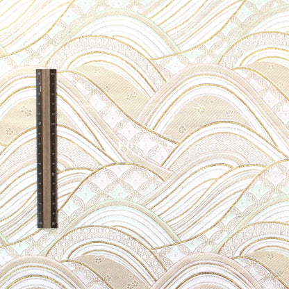 Gold Brocade - Great Wave fabric ICEPINK - FO:REST Fabric 布恩堂Liberty fabrictana lawnjapanese fabricykk zipper