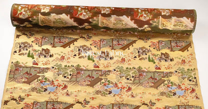 Gold Brocade - Heian Court Life & Tale of Genji fabric - FO:REST Fabric 布恩堂Liberty fabrictana lawnjapanese fabricykk zipper