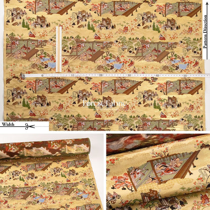 Gold Brocade - Heian Court Life & Tale of Genji fabric - FO:REST Fabric 布恩堂Liberty fabrictana lawnjapanese fabricykk zipper