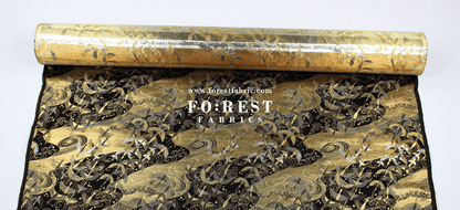 Gold Brocade - In the Sky fabric BLACK - FO:REST Fabric 布恩堂Liberty fabrictana lawnjapanese fabricykk zipper
