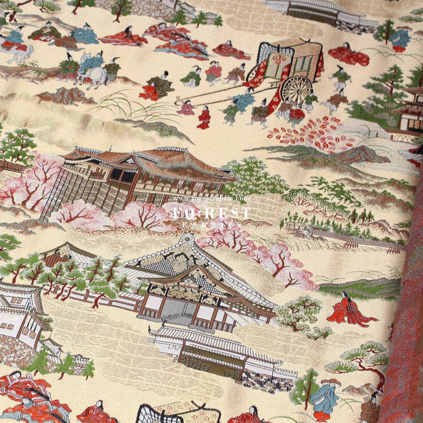 Gold Brocade - Kyoto 京都物語 fabric - FO:REST Fabric 布恩堂Liberty fabrictana lawnjapanese fabricykk zipper