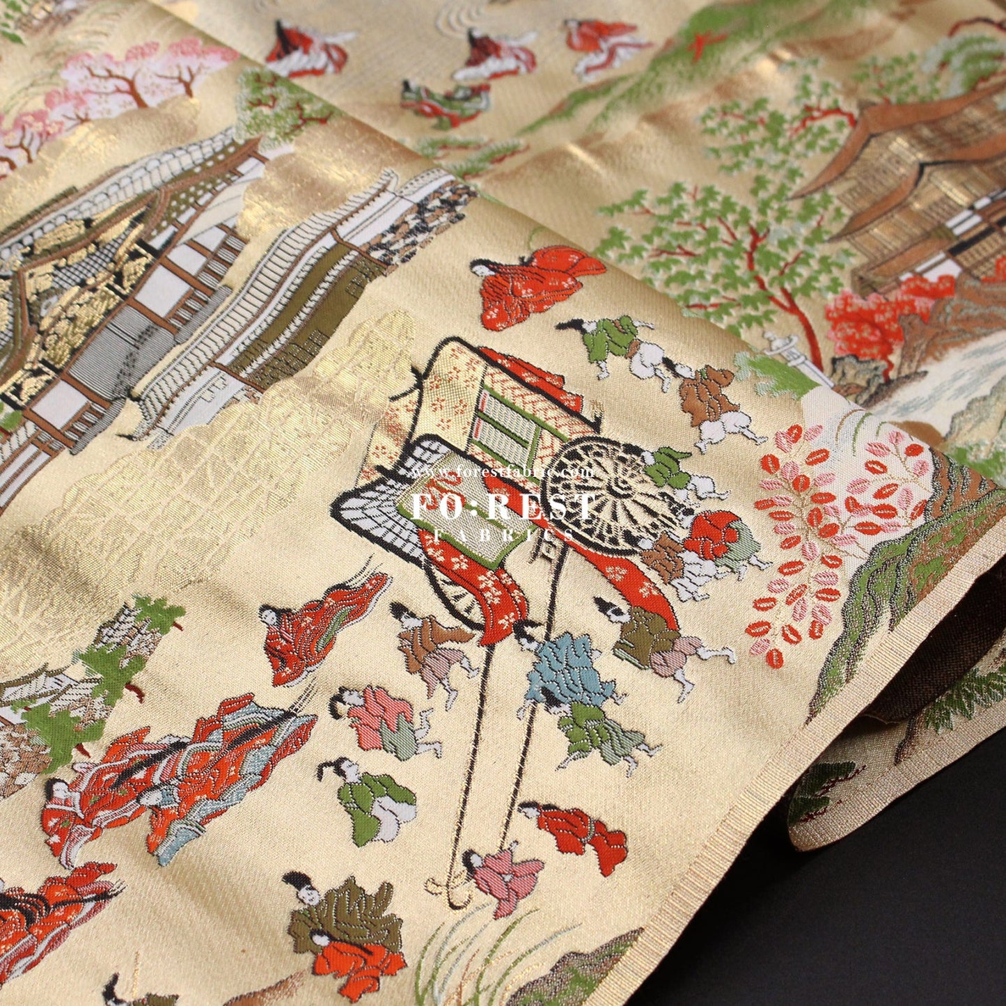 Gold Brocade - Kyoto 京都物語 fabric - FO:REST Fabric 布恩堂Liberty fabrictana lawnjapanese fabricykk zipper