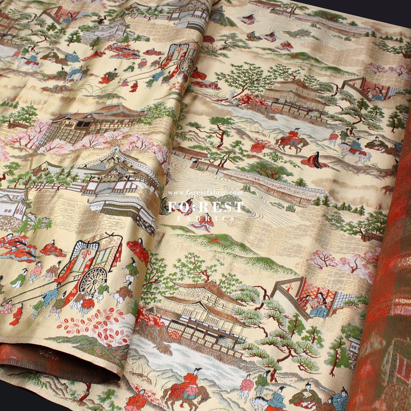 Gold Brocade - Kyoto 京都物語 fabric - FO:REST Fabric 布恩堂Liberty fabrictana lawnjapanese fabricykk zipper