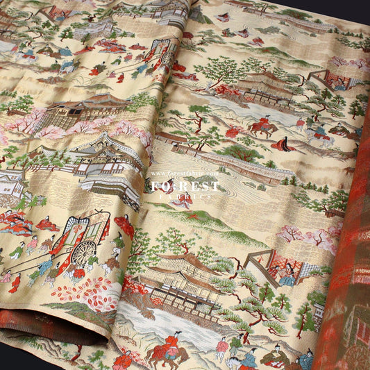 Gold Brocade - Kyoto 京都物語 fabric - FO:REST Fabric 布恩堂Liberty fabrictana lawnjapanese fabricykk zipper