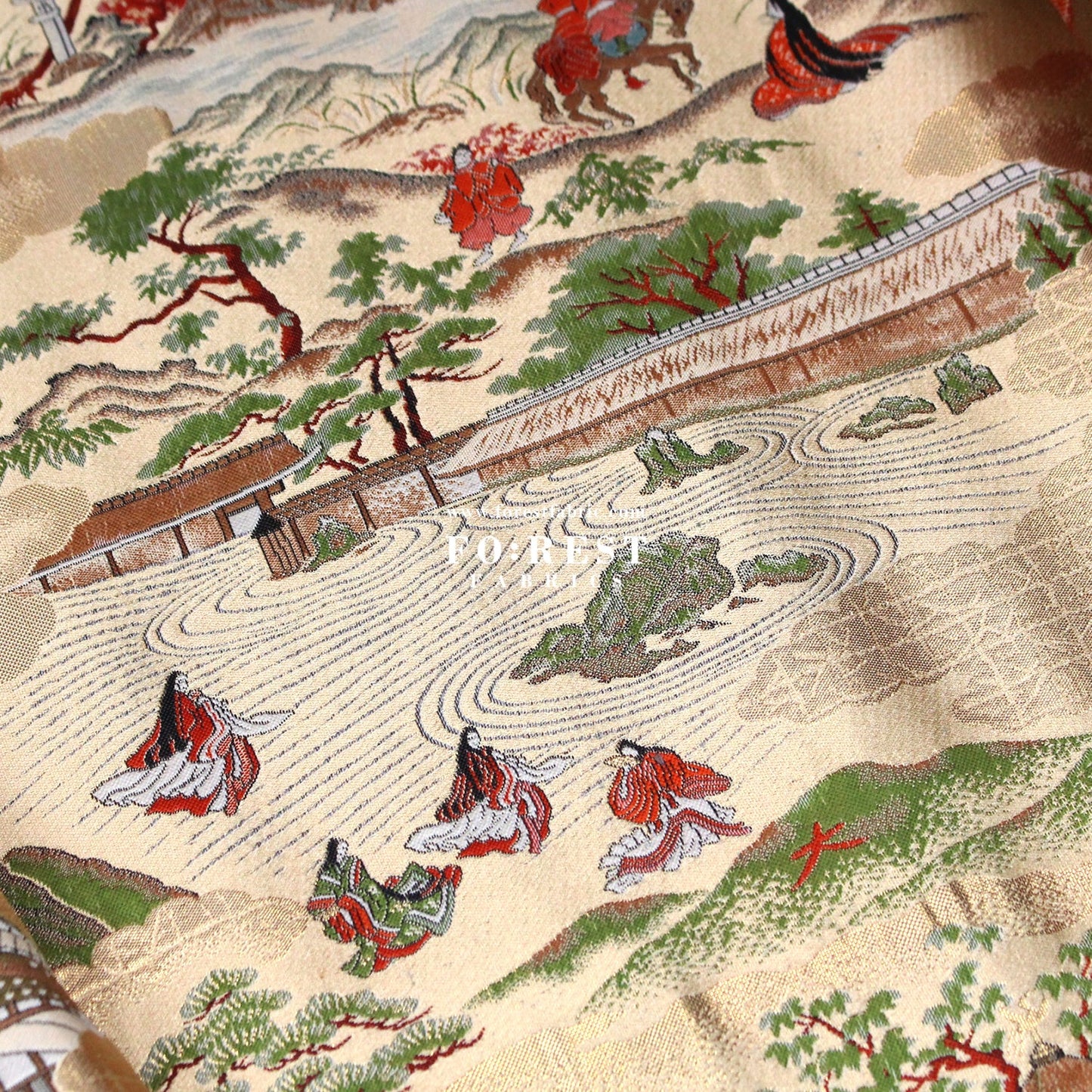 Gold Brocade - Kyoto 京都物語 fabric - FO:REST Fabric 布恩堂Liberty fabrictana lawnjapanese fabricykk zipper
