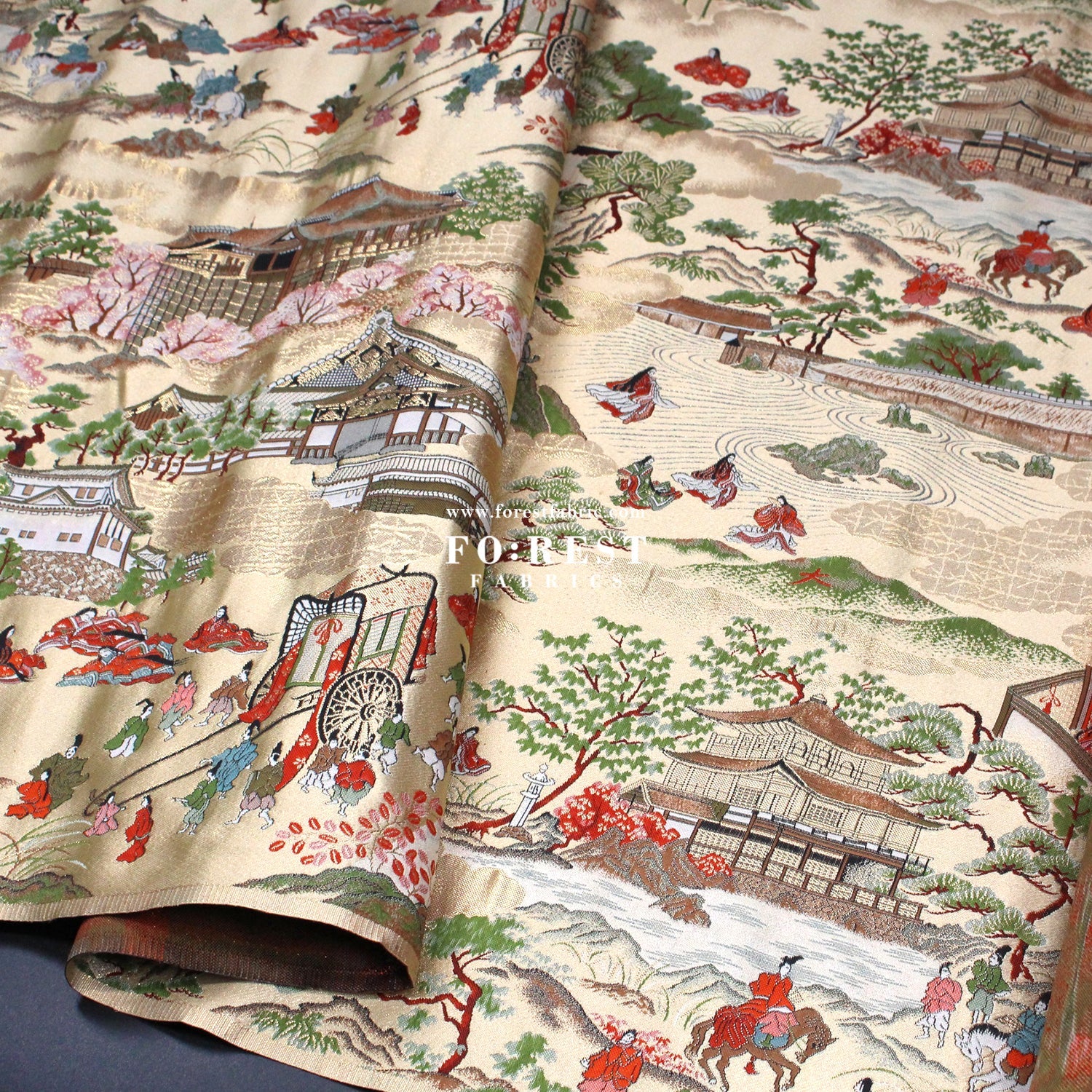 Gold Brocade - Kyoto 京都物語 fabric - FO:REST Fabric 布恩堂Liberty fabrictana lawnjapanese fabricykk zipper