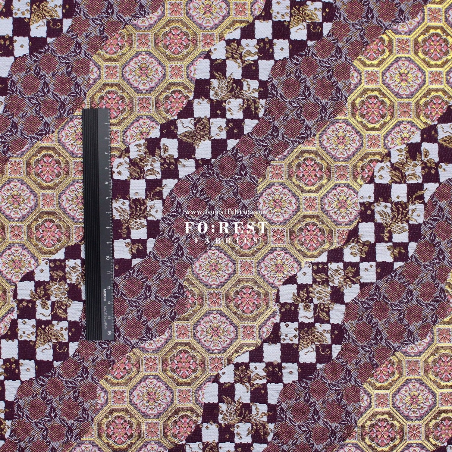 Gold Brocade - Lattice butterfly fabric - FO:REST Fabric 布恩堂Liberty fabrictana lawnjapanese fabricykk zipper