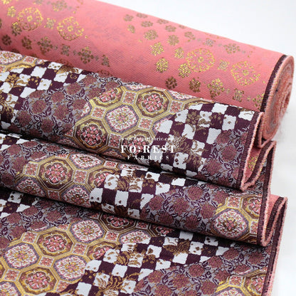 Gold Brocade - Lattice butterfly fabric - FO:REST Fabric 布恩堂Liberty fabrictana lawnjapanese fabricykk zipper
