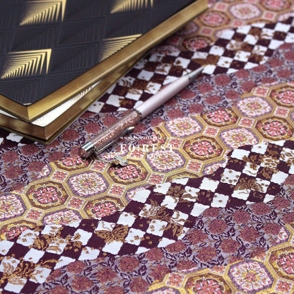 Gold Brocade - Lattice butterfly fabric - FO:REST Fabric 布恩堂Liberty fabrictana lawnjapanese fabricykk zipper