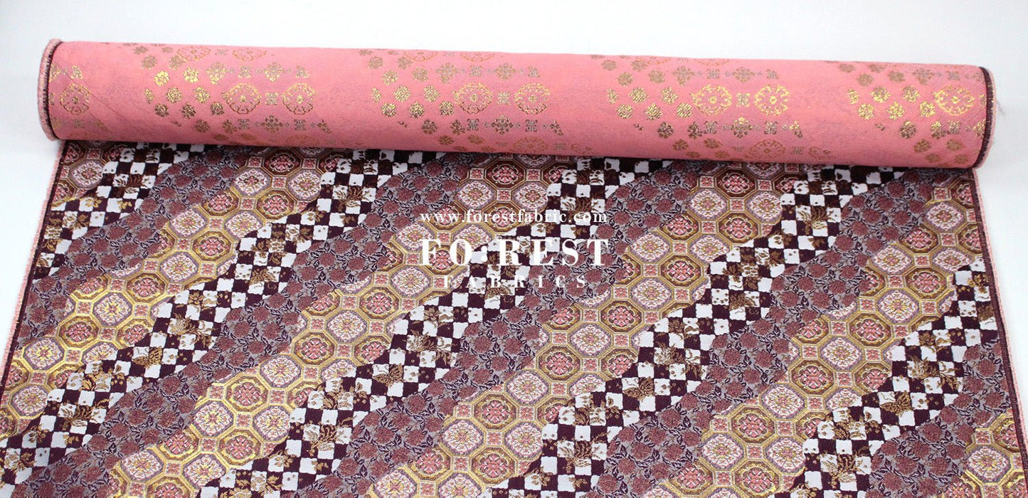 Gold Brocade - Lattice butterfly fabric - FO:REST Fabric 布恩堂Liberty fabrictana lawnjapanese fabricykk zipper