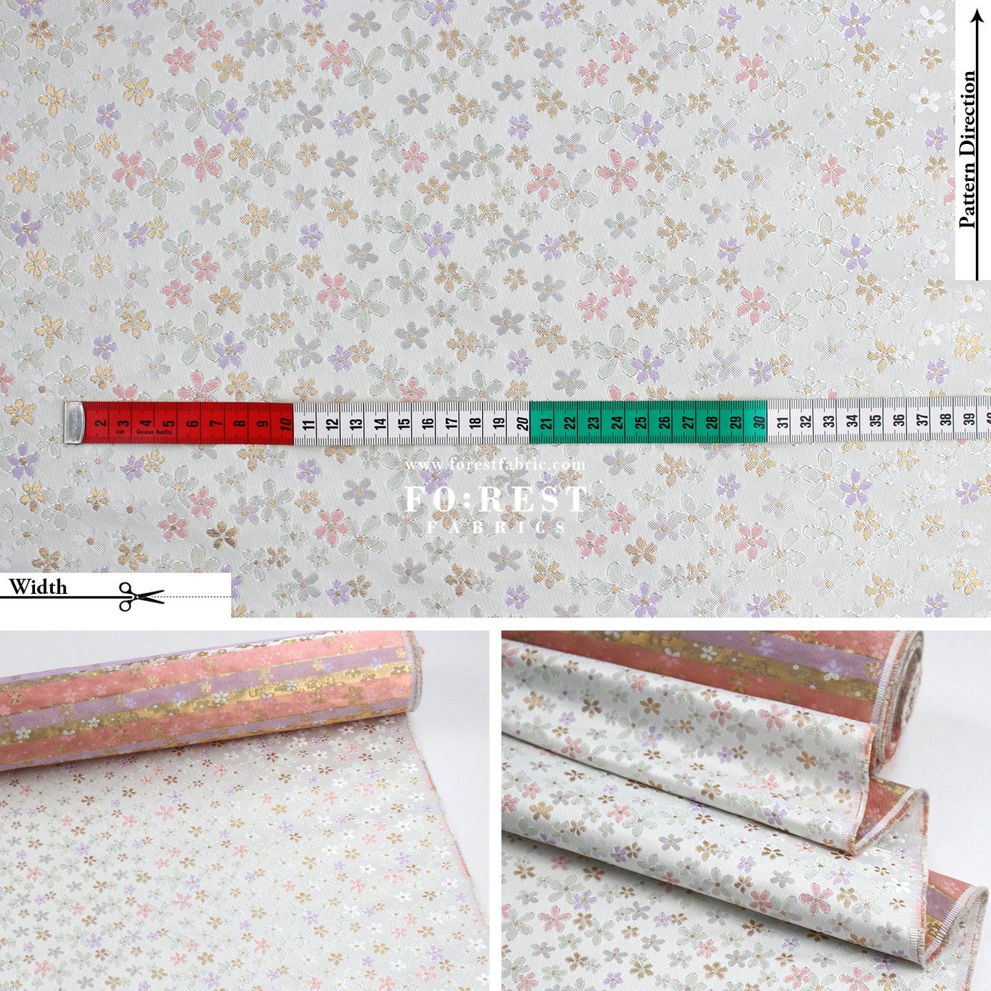 Gold Brocade - Little flower fabric - FO:REST Fabric 布恩堂Liberty fabrictana lawnjapanese fabricykk zipper