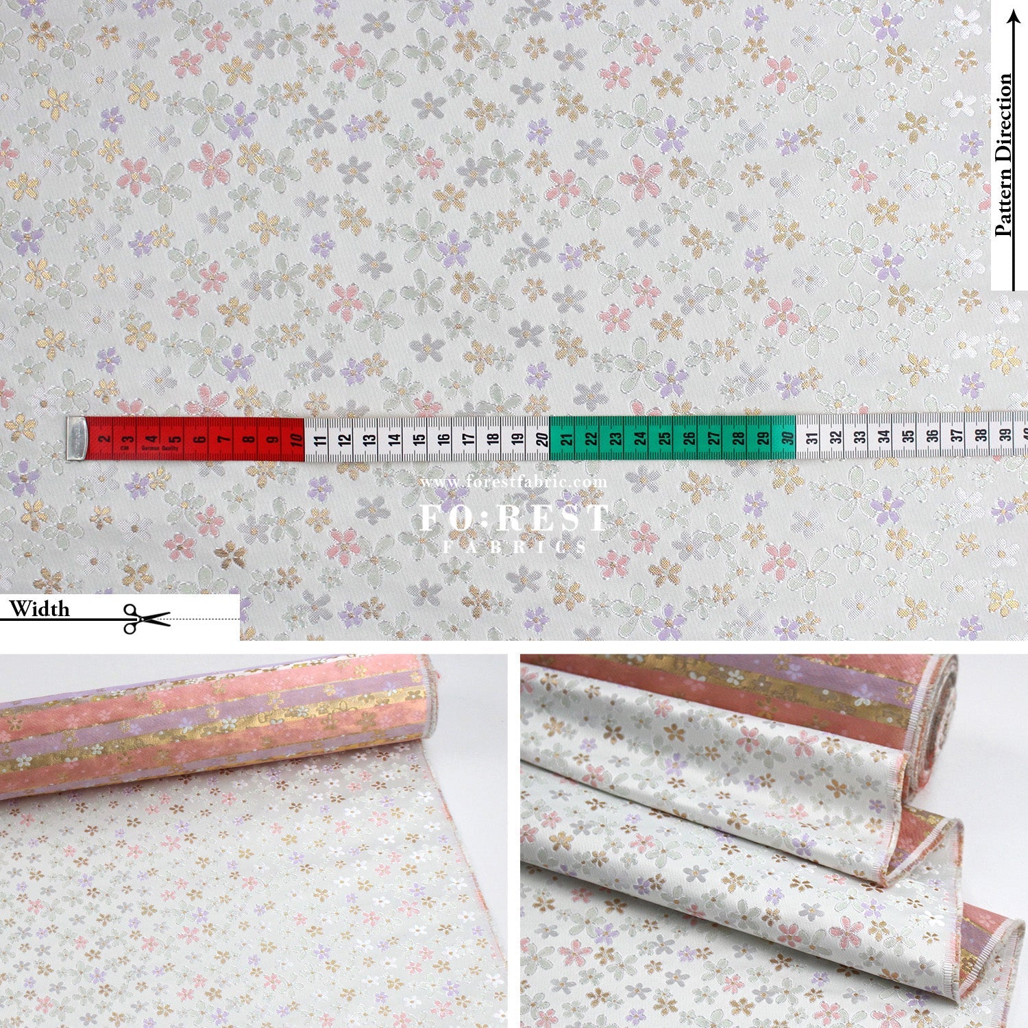 Gold Brocade - Little flower fabric - FO:REST Fabric 布恩堂Liberty fabrictana lawnjapanese fabricykk zipper