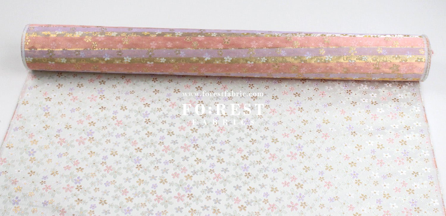 Gold Brocade - Little flower fabric - FO:REST Fabric 布恩堂Liberty fabrictana lawnjapanese fabricykk zipper