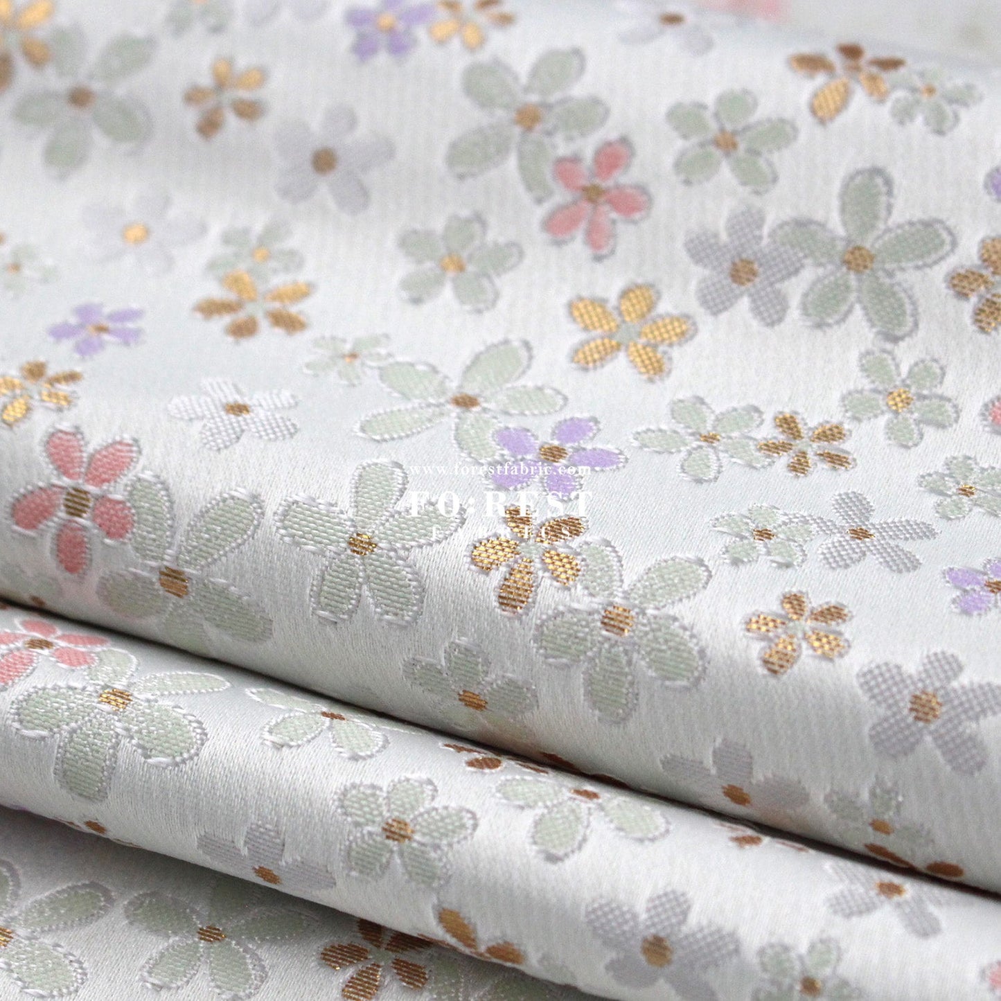 Gold Brocade - Little flower fabric - FO:REST Fabric 布恩堂Liberty fabrictana lawnjapanese fabricykk zipper