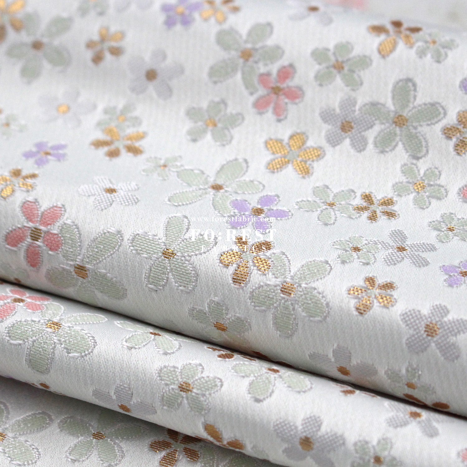 Gold Brocade - Little flower fabric - FO:REST Fabric 布恩堂Liberty fabrictana lawnjapanese fabricykk zipper