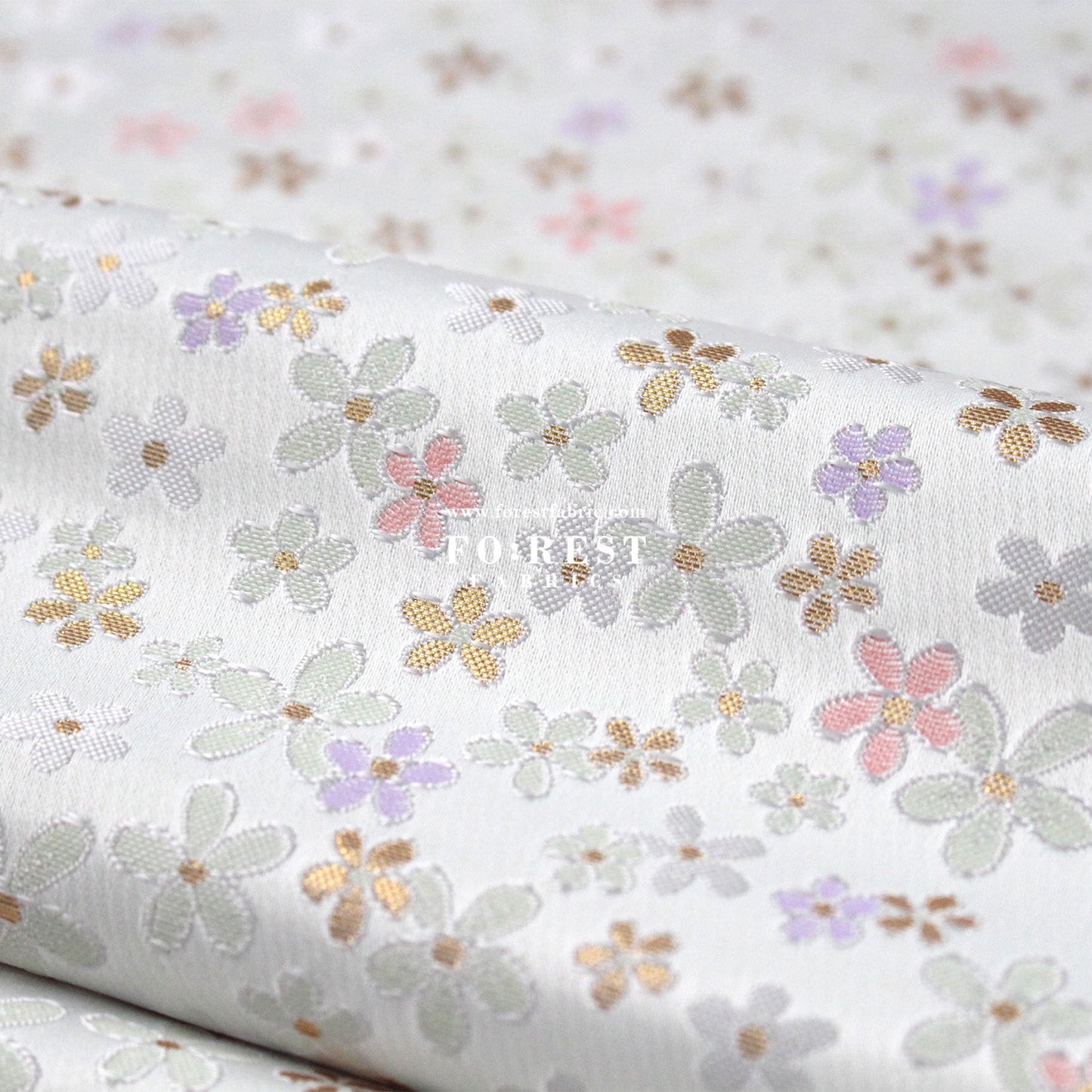 Gold Brocade - Little flower fabric - FO:REST Fabric 布恩堂Liberty fabrictana lawnjapanese fabricykk zipper