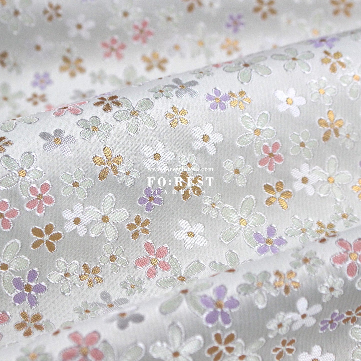 Gold Brocade - Little flower fabric - FO:REST Fabric 布恩堂Liberty fabrictana lawnjapanese fabricykk zipper