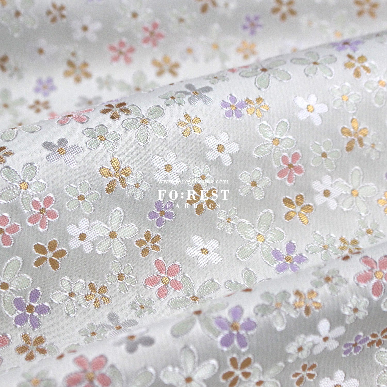 Gold Brocade - Little flower fabric - FO:REST Fabric 布恩堂Liberty fabrictana lawnjapanese fabricykk zipper