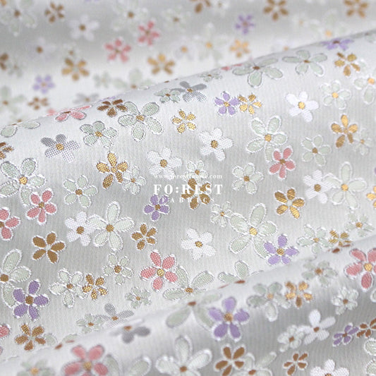 Gold Brocade - Little flower fabric - FO:REST Fabric 布恩堂Liberty fabrictana lawnjapanese fabricykk zipper