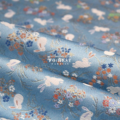 Gold Brocade - Little Flower Rabbit fabric Pink - FO:REST Fabric 布恩堂Liberty fabrictana lawnjapanese fabricykk zipper