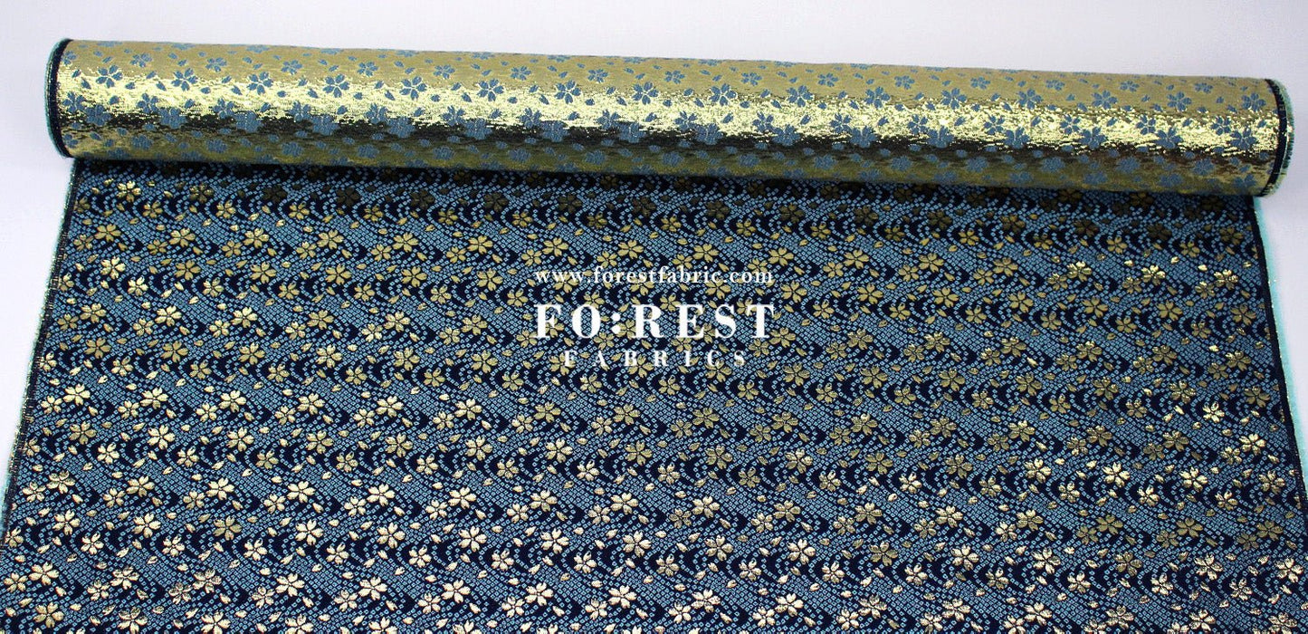 Gold Brocade - Little sakura fabric - FO:REST Fabric 布恩堂Liberty fabrictana lawnjapanese fabricykk zipper