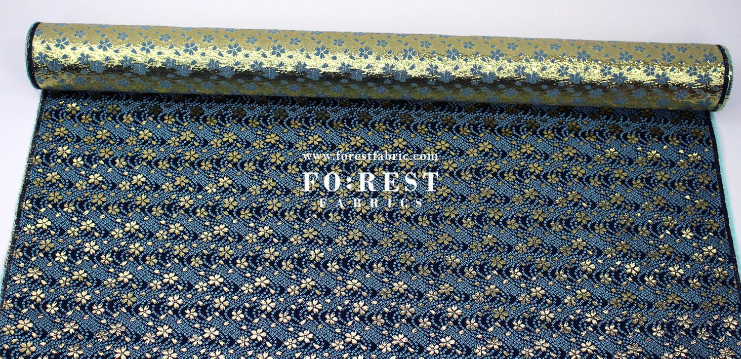 Gold Brocade - Little sakura fabric - FO:REST Fabric 布恩堂Liberty fabrictana lawnjapanese fabricykk zipper