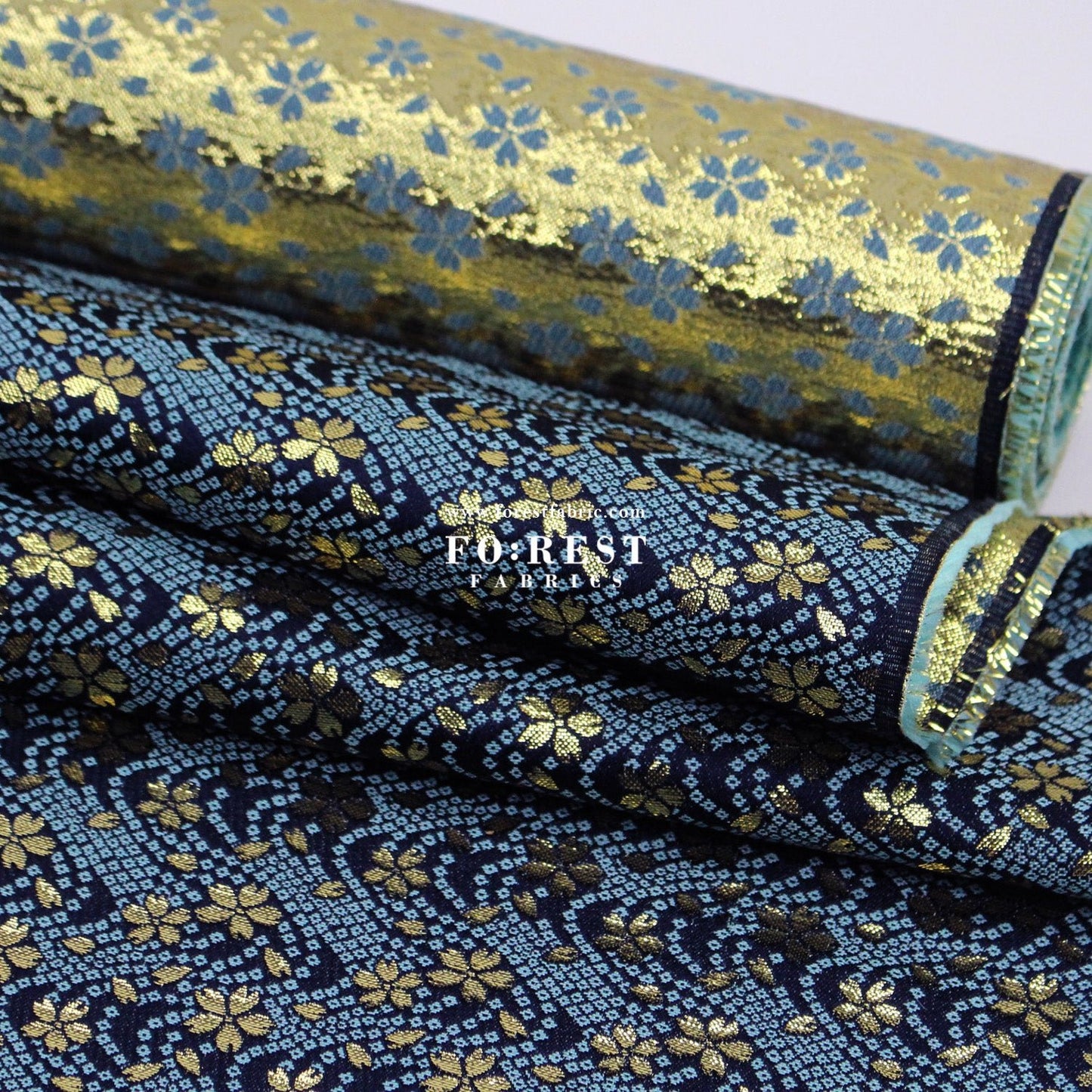 Gold Brocade - Little sakura fabric - FO:REST Fabric 布恩堂Liberty fabrictana lawnjapanese fabricykk zipper