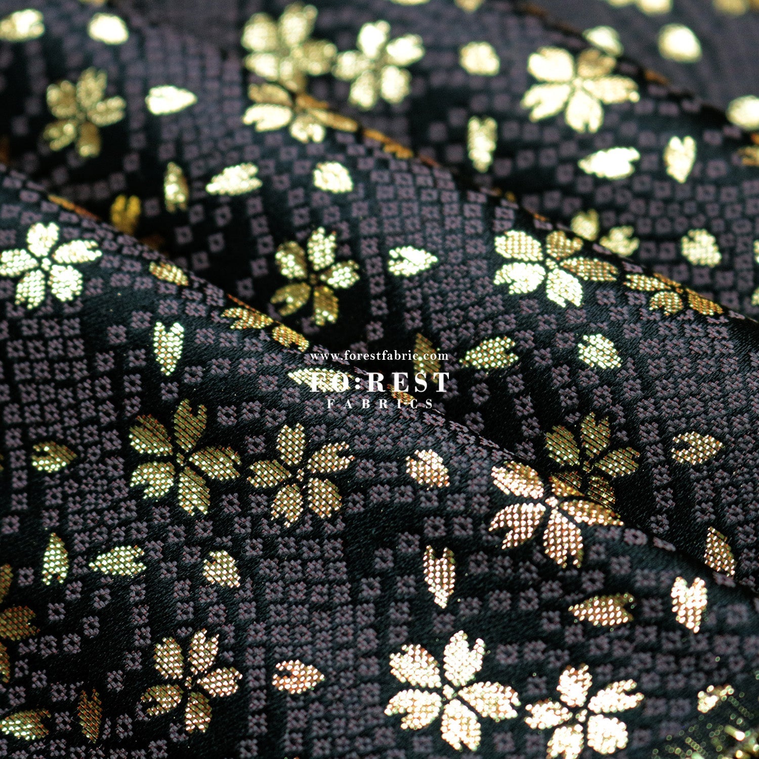 Gold Brocade - Little sakura fabric - FO:REST Fabric 布恩堂Liberty fabrictana lawnjapanese fabricykk zipper