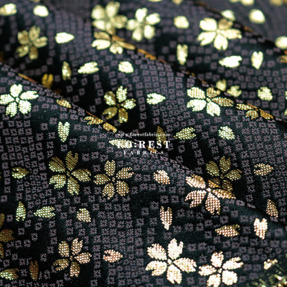 Gold Brocade - Little sakura fabric - FO:REST Fabric 布恩堂Liberty fabrictana lawnjapanese fabricykk zipper