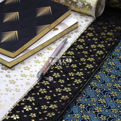 Gold Brocade - Little sakura fabric - FO:REST Fabric 布恩堂Liberty fabrictana lawnjapanese fabricykk zipper