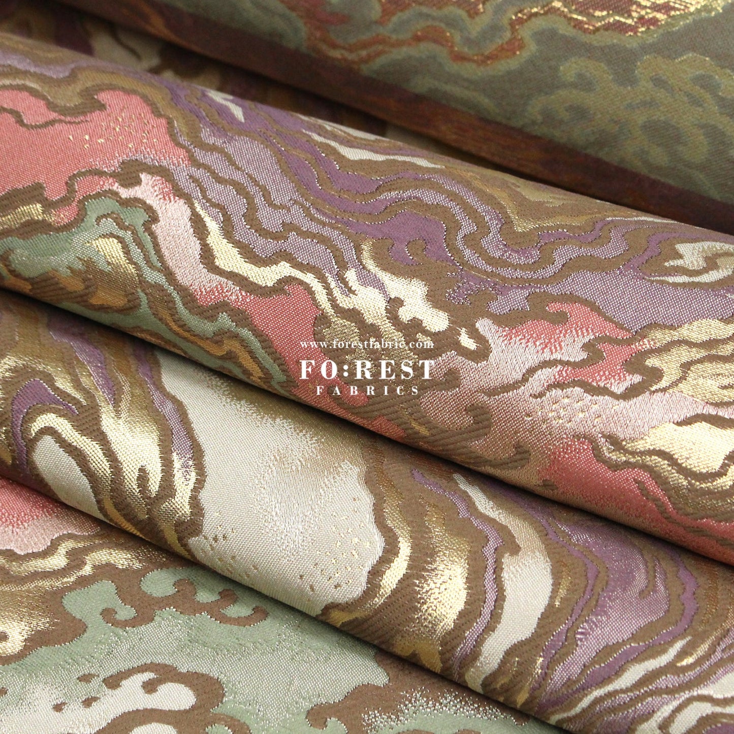 Gold Brocade - Marble fabric Gold - FO:REST Fabric 布恩堂Liberty fabrictana lawnjapanese fabricykk zipper