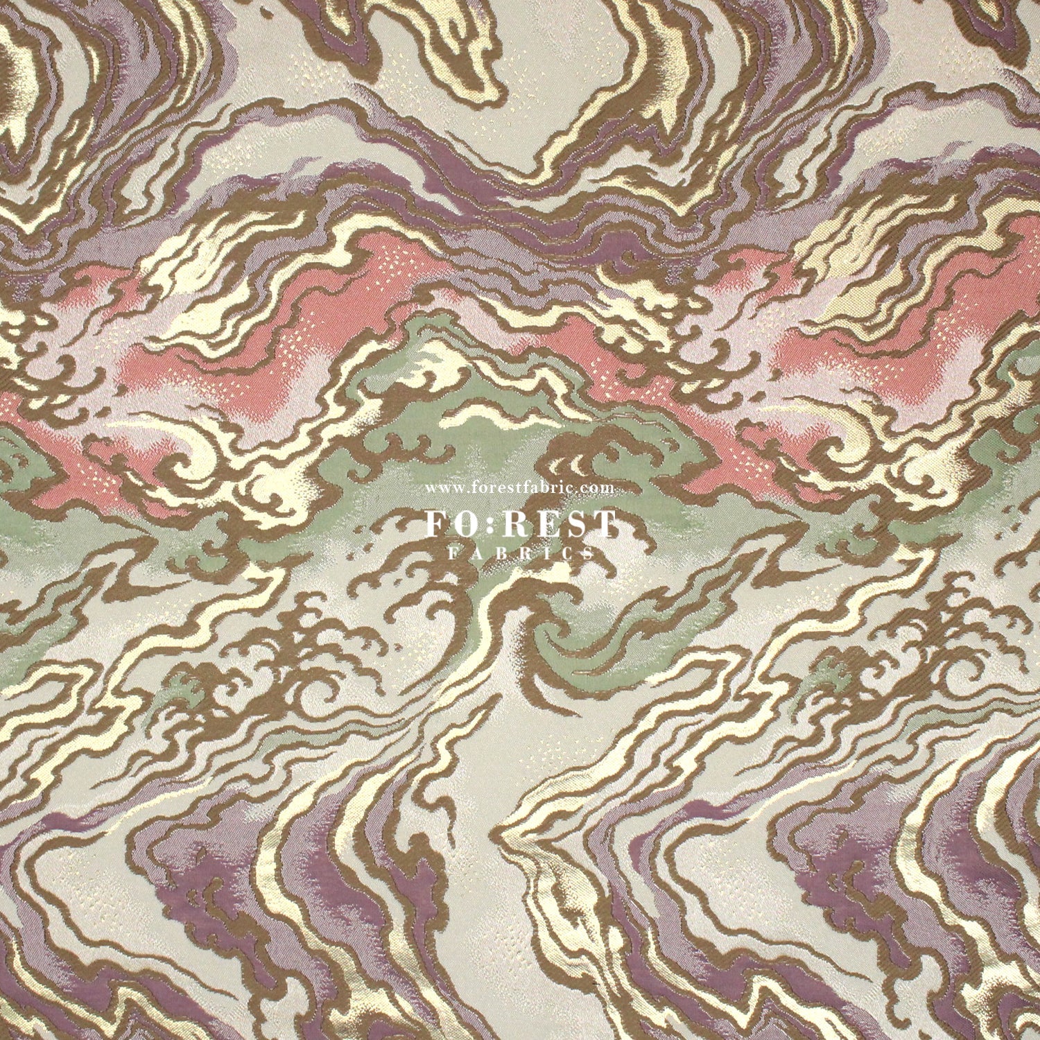 Gold Brocade - Marble fabric Gold - FO:REST Fabric 布恩堂Liberty fabrictana lawnjapanese fabricykk zipper
